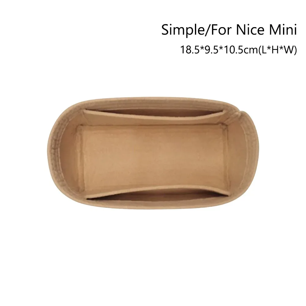 organisateur de sac à main en feutre, insert de rangement portable pour sacs lv nice nano/mini/bb