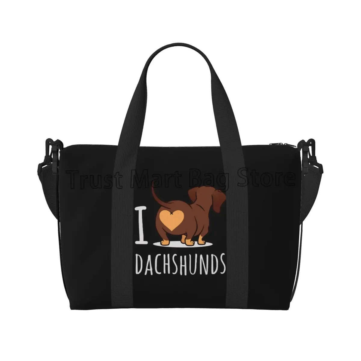 sac de sport personnalisé durable unisexe, sacs de voyage mignons, grands sacs d'entraînement, sac de week-end, sac de nuit, salle de sport, chiens teckel