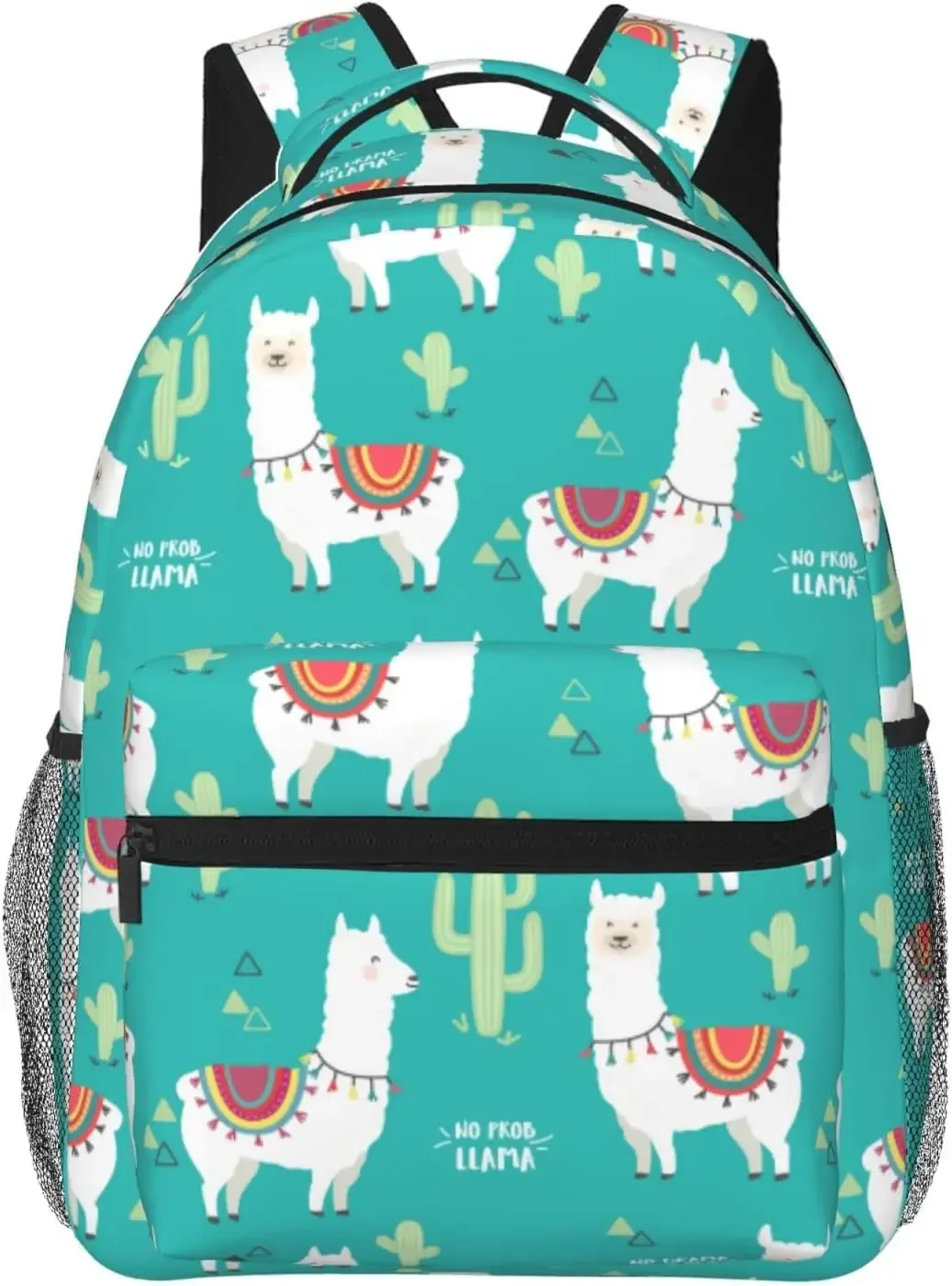 boehiop-sac à dos léger pour ordinateur portable pour femmes et hommes, sac à livres universitaire, sac à dos décontracté, sac de voyage mignon, alpaga, lama et fruits