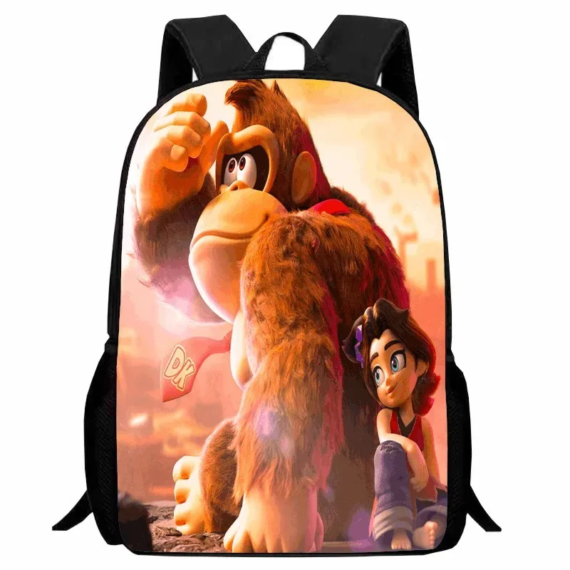 donkey kong bananza – sacs à dos pour enfants, garçons et filles, cadeau d'anniversaire pour étudiants, sac d'école pour enfants, grande capacité, sac à dos de camping durable