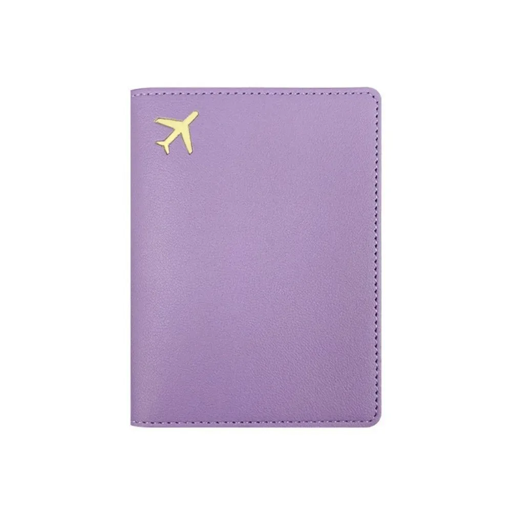 porte-passeport en cuir pu, léger, étanche, étui de rangement portable, housse de protection pour passeport de couleur unie