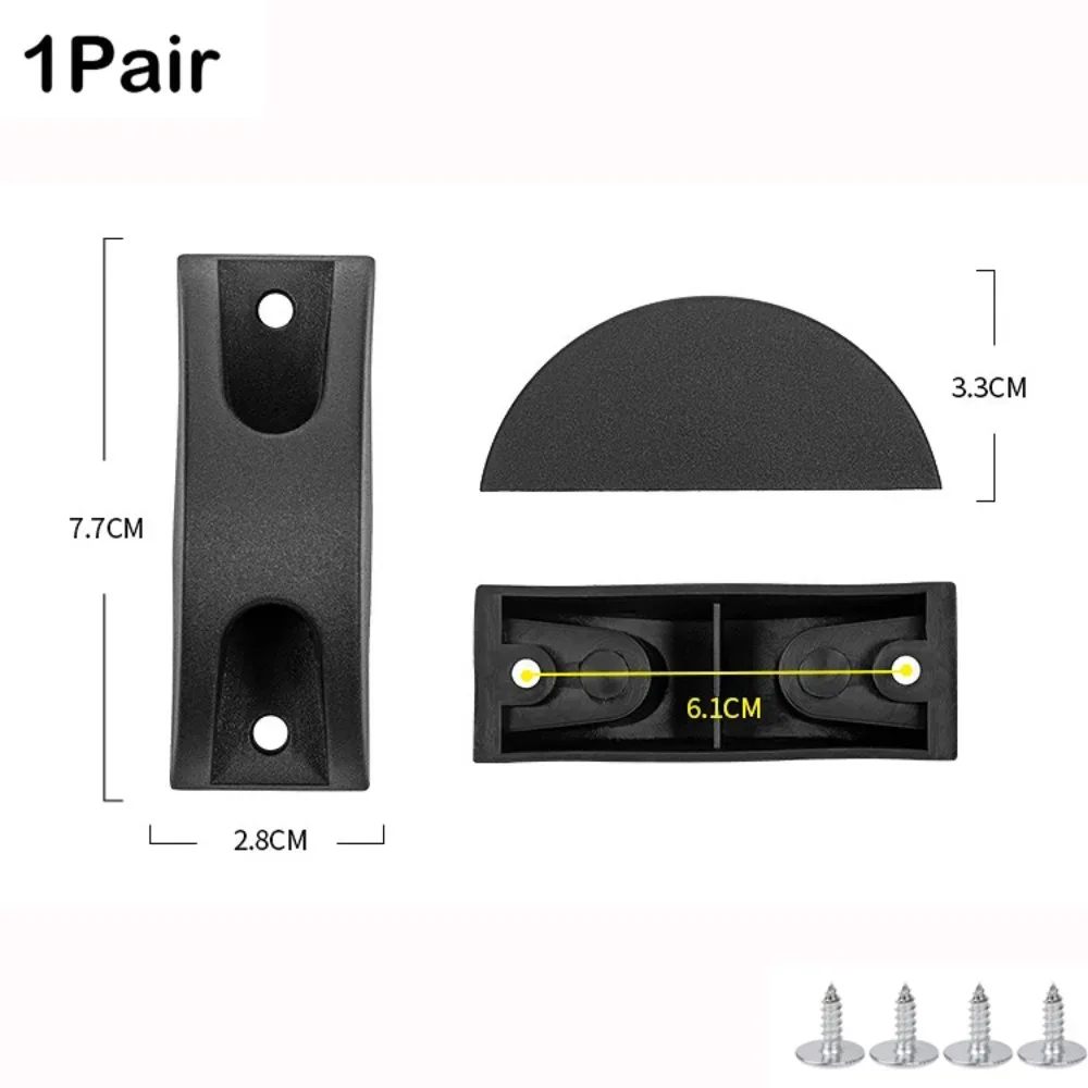 patins de protection en plastique noirs pour bagages avec vis, support inférieur de valise, pièce de rechange universelle pour toutes les valises