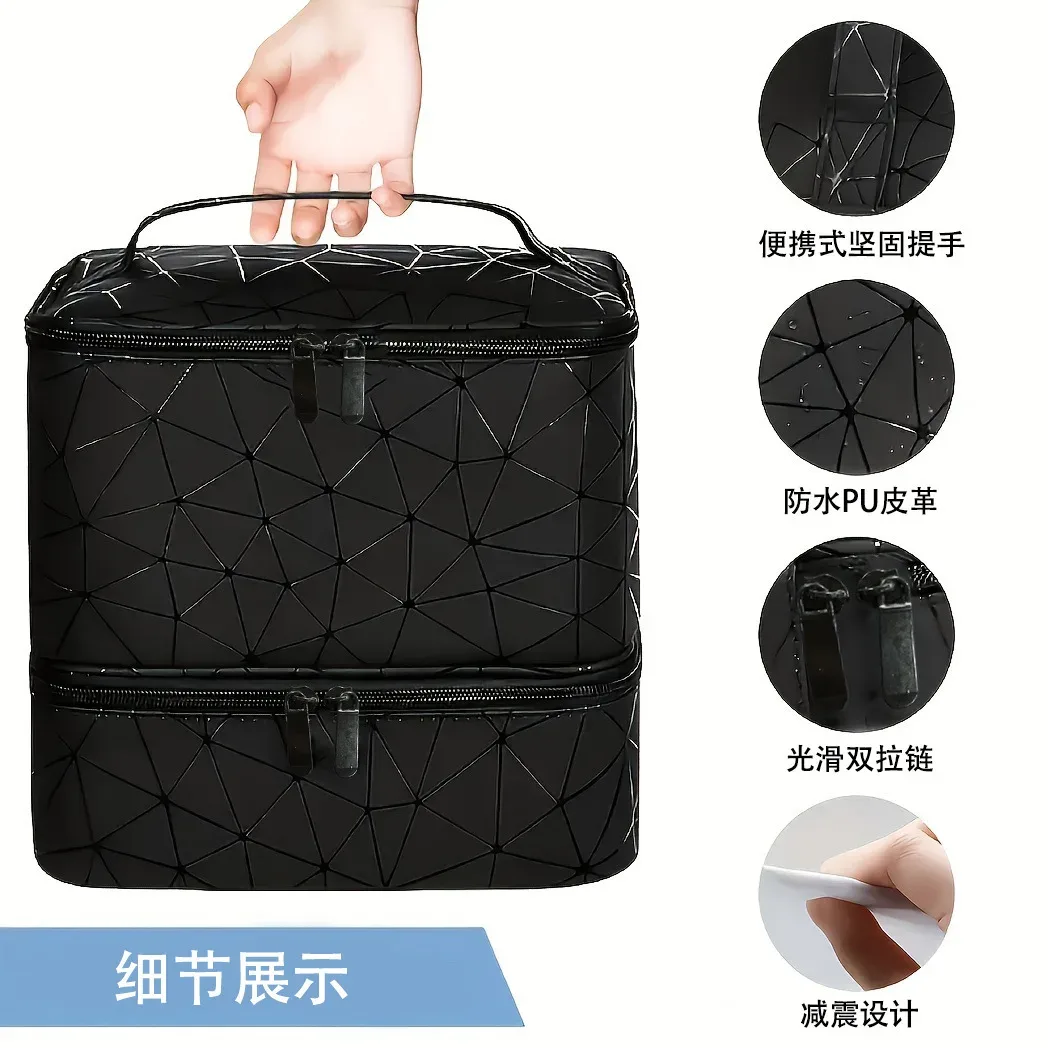 sac de maquillage transfrontalier de grande capacité, sensation haut de gamme, sac portable en pvc pour femmes, mallette de rangement pour vernis à ongles
