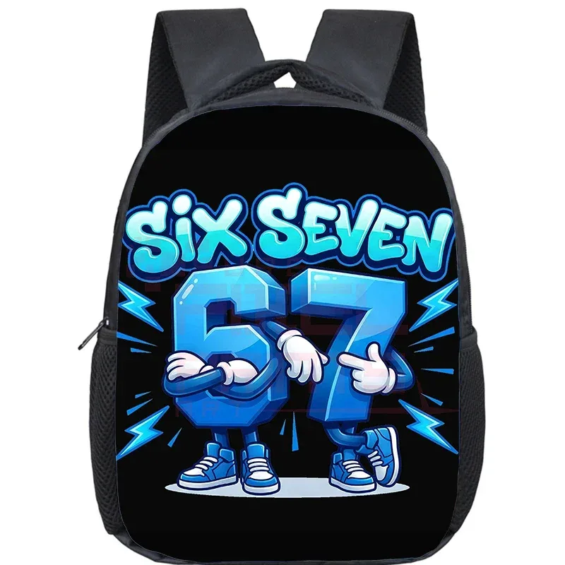 sac à dos orthopédique pour enfants, motif dessin animé, pour la maternelle, pour filles et garçons, avec les chiffres amusants 6 et 7, mochila meme 6 7