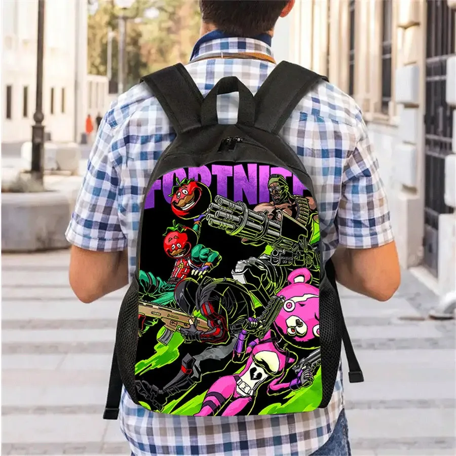 ensemble de 3 sacs à dos pour enfants, sac à lunch et trousse à crayons, sac fortnite à motif de dessin animé, léger pour garçons et filles de 6 à 10 ans, porte-clés imprimé en 3d gratuit