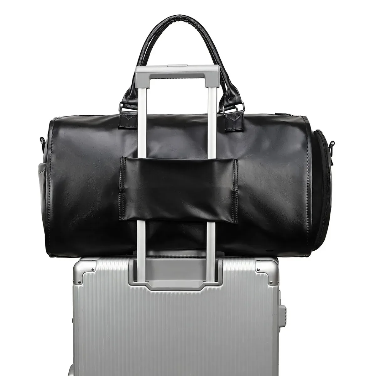 sac à bandoulière multifonction en cuir pu pour homme, imperméable, pour voyage d'affaires, grande capacité, pliable, pour vêtements, 2025