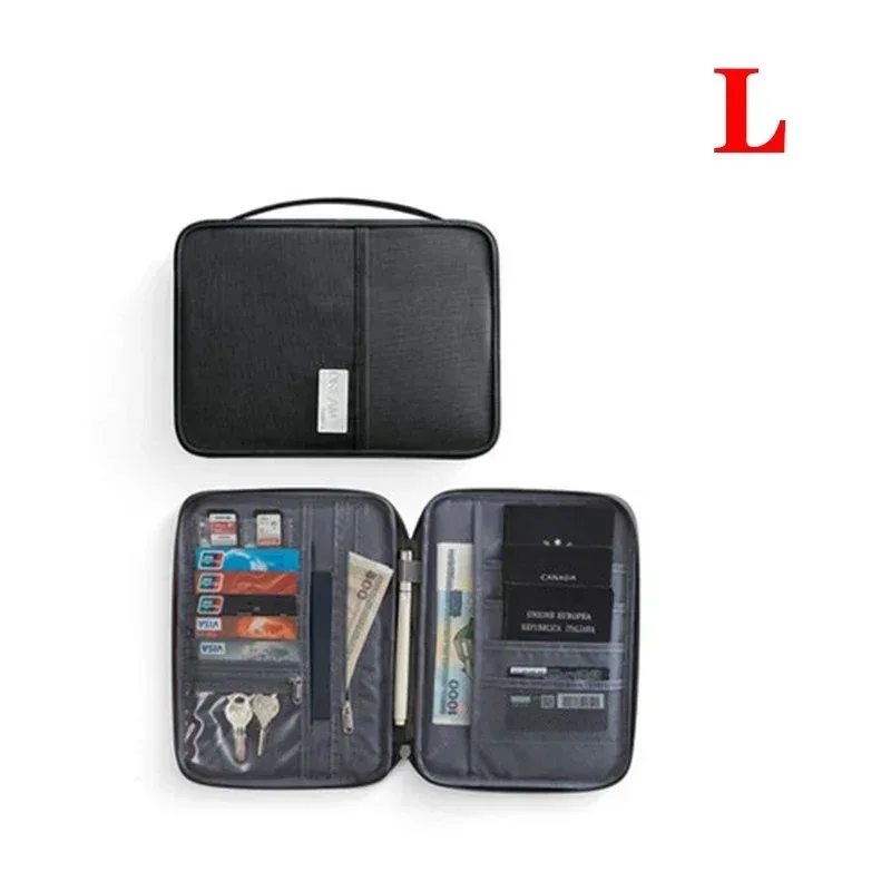 sac organisateur de documents familial imperméable, housse porte-passeport multifonction pour hommes et femmes, pochette d'accessoires de voyage essentiels