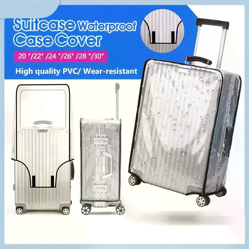 housse de protection transparente pour bagages de voyage, imperméable, anti-poussière, résistante à l'usure, en pvc, pour valise de 20 à 30 pouces