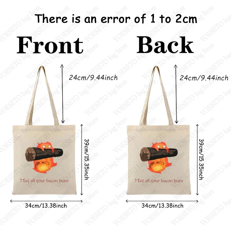 sac fourre-tout à motif may all your bacon burn, sacs à bandoulière en toile pliants tendance pour les déplacements quotidiens, sac de courses réutilisable pour femmes