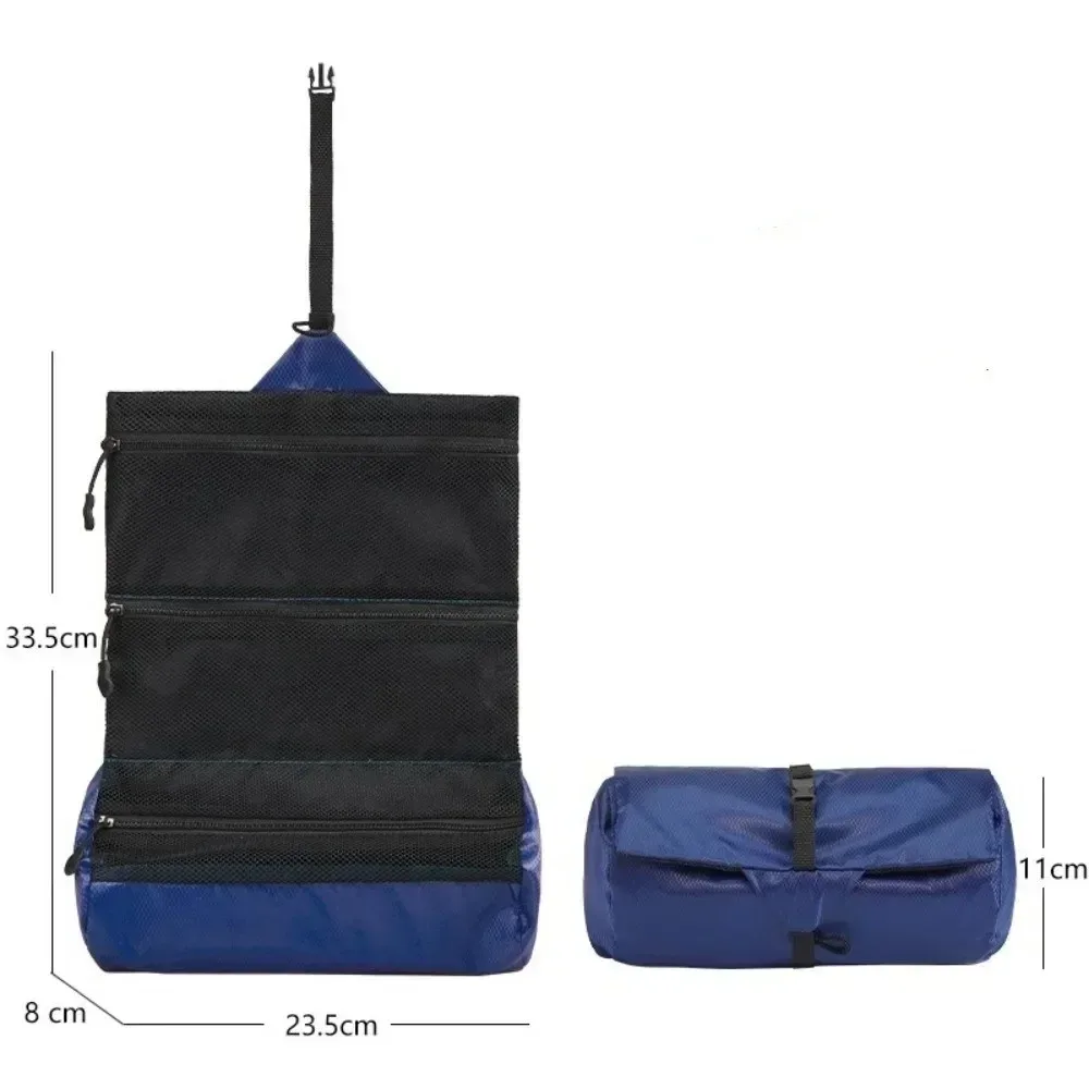 trousse de toilette pliable portable de grande capacité, pochette de lavage de voyage étanche pour voyage d'affaires, sac à cosmétiques de voyage