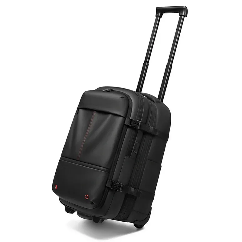 sac à dos de voyage à roulettes avec pompe de compression sous vide pour homme, sac à dos à roulettes, bagages à roulettes pour emporter en cabine