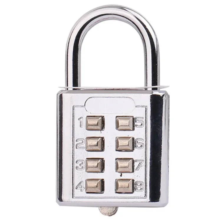 cadenas à combinaison à code à 8 chiffres, en alliage de zinc, pour valise, bagages, voyage, serrure intelligente à code, serrure antivol à clé