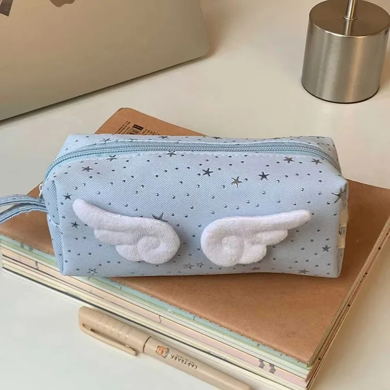 sac à dos ailes d'ange de marque pour filles, niche douce et polyvalente, en toile, nouveau sac de voyage tendance y2k avec pompon, grande capacité