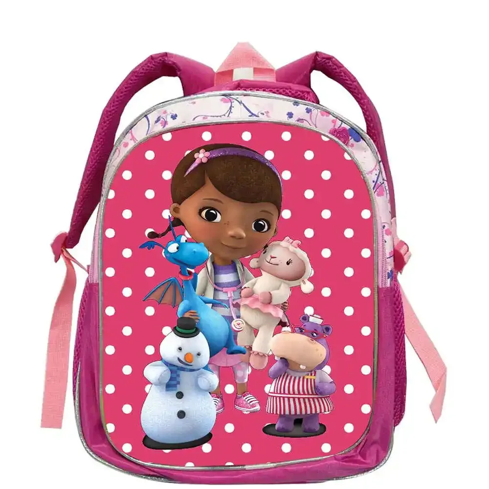 sac à dos d'école doc mcstuffins pour garçons et filles, 12 pouces, sac à dos pour élèves de maternelle, sac à dos à la mode pour étudiants, mochila