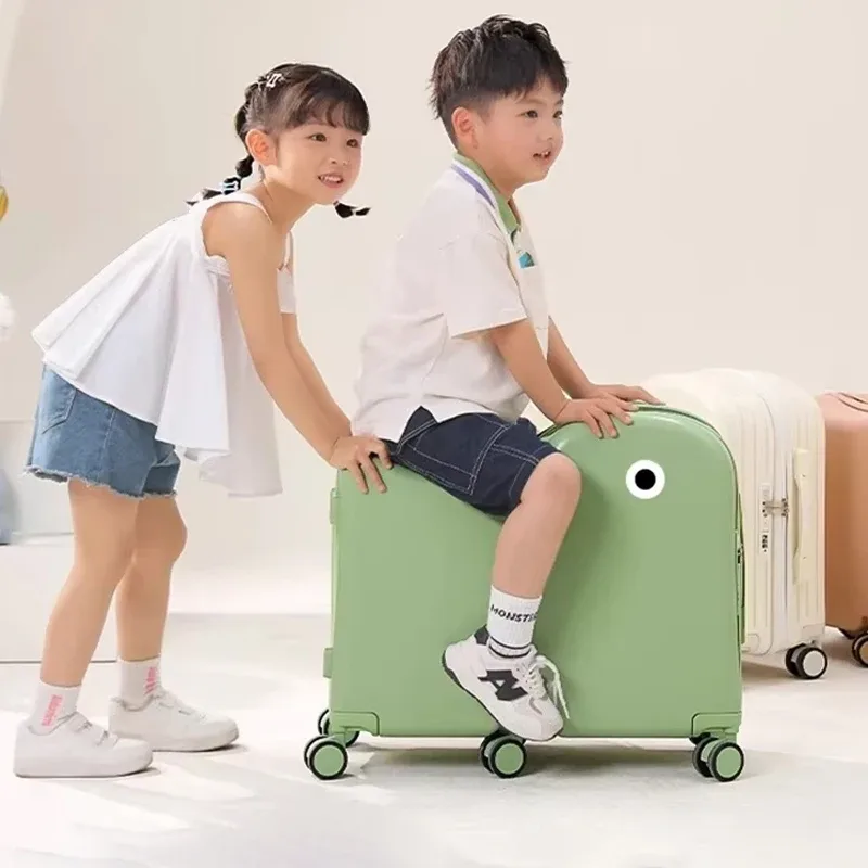 bagage pour enfants peut s'asseoir, valise de 18/20 pouces, ensemble de bagages à six roues, bagages de 22/24 pouces avec porte-gobelet usb, valise de voyage