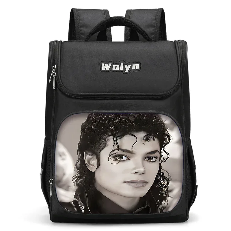 grand sac à dos michael jackson pour enfants, sac d'école pour garçons et filles, sac à dos de voyage pour hommes et femmes, durable et multi-compartiments