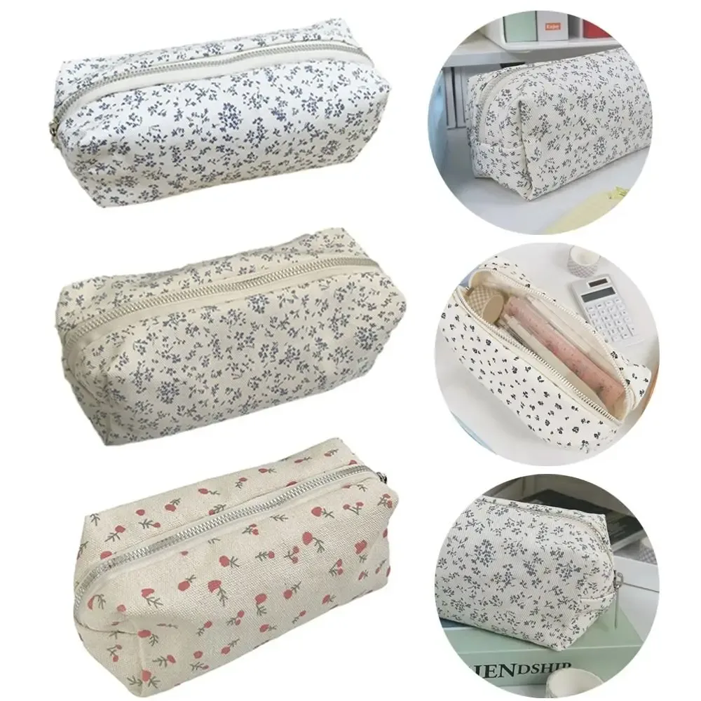 Trousse à stylos à motif floral mignon, grande capacité, multifonctionnelle, organisateur de papeterie pour étudiants