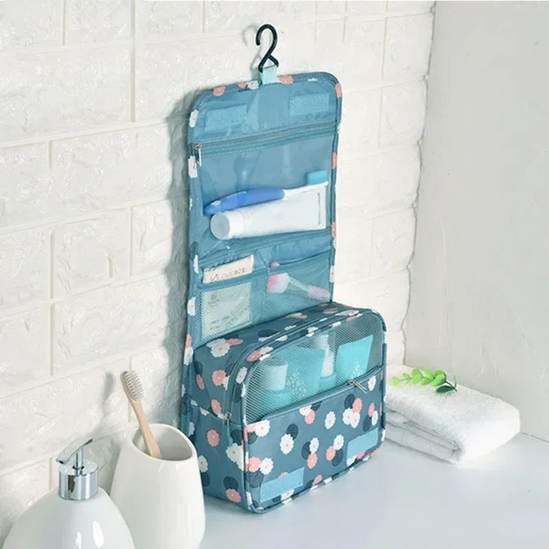sac de voyage multifonctionnel avec crochet, sac de rangement pour maquillage et cosmétiques, trousse de toilette étanche, organiseur de beauté, sac de rangement pour salle de bain pour femmes