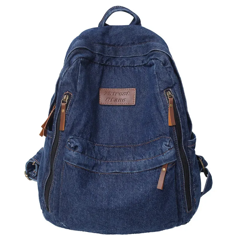 sac à dos en denim multi-poches pour hommes et femmes, sacs à dos universitaires pour ordinateur portable, sac d'école étudiant kawaii pour filles chimcool, mode