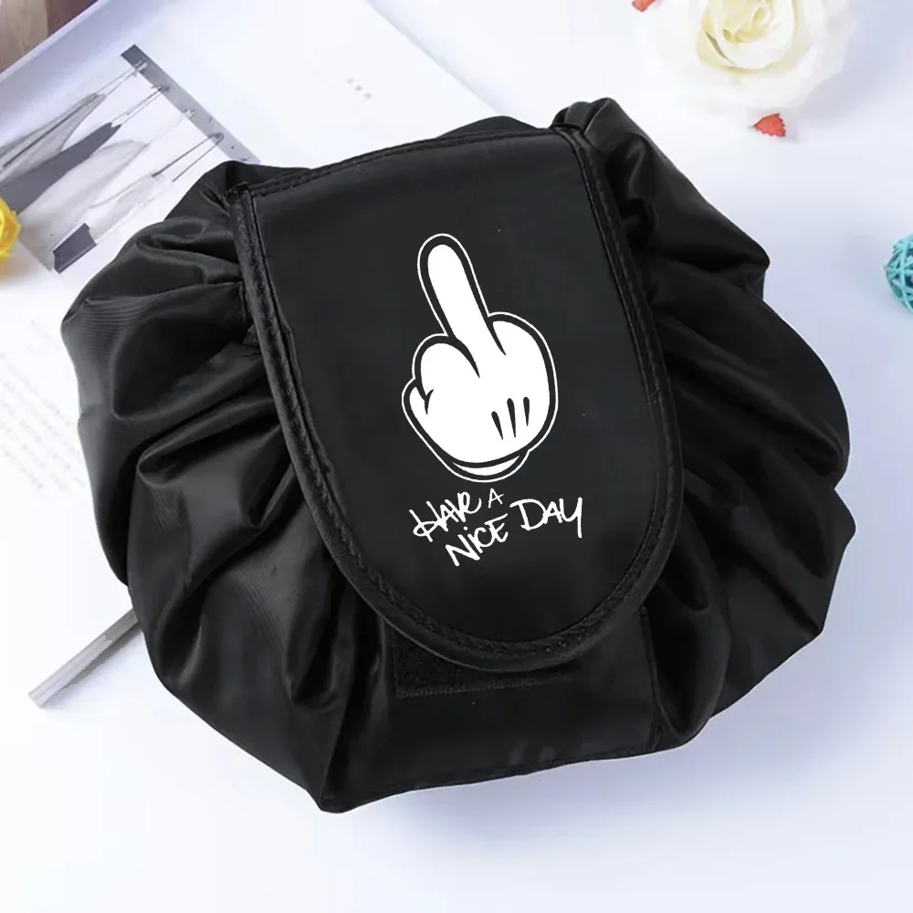 sac de rangement portable étanche pour cosmétiques, sac paresseux de proximité wstring, poudres de maquillage magiques, grande capacité, trousse de beauté de toilette de voyage