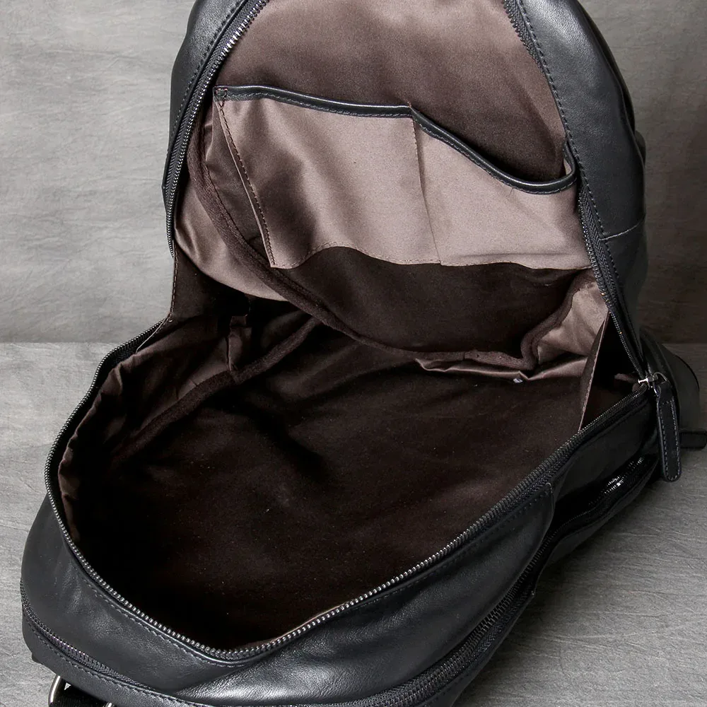 sac à dos décontracté en cuir véritable pour hommes, sacoche pour ordinateur portable de 16 pouces, sac de voyage en cuir de vache de première qualité, sacs à dos à la mode pour hommes
