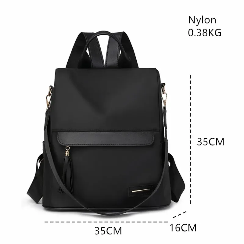 femmes décontracté imperméable en nylon sac à dos nouvelle grande capacité femmes voyage sacs à bandoulière marque de mode femme anti-vol sac à dos