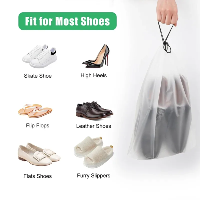 sac de rangement portable à cordon pour chaussures, sac de rangement écologique pour articles divers, sac de voyage pour maquillage, sac de rangement en plastique transparent imperméable