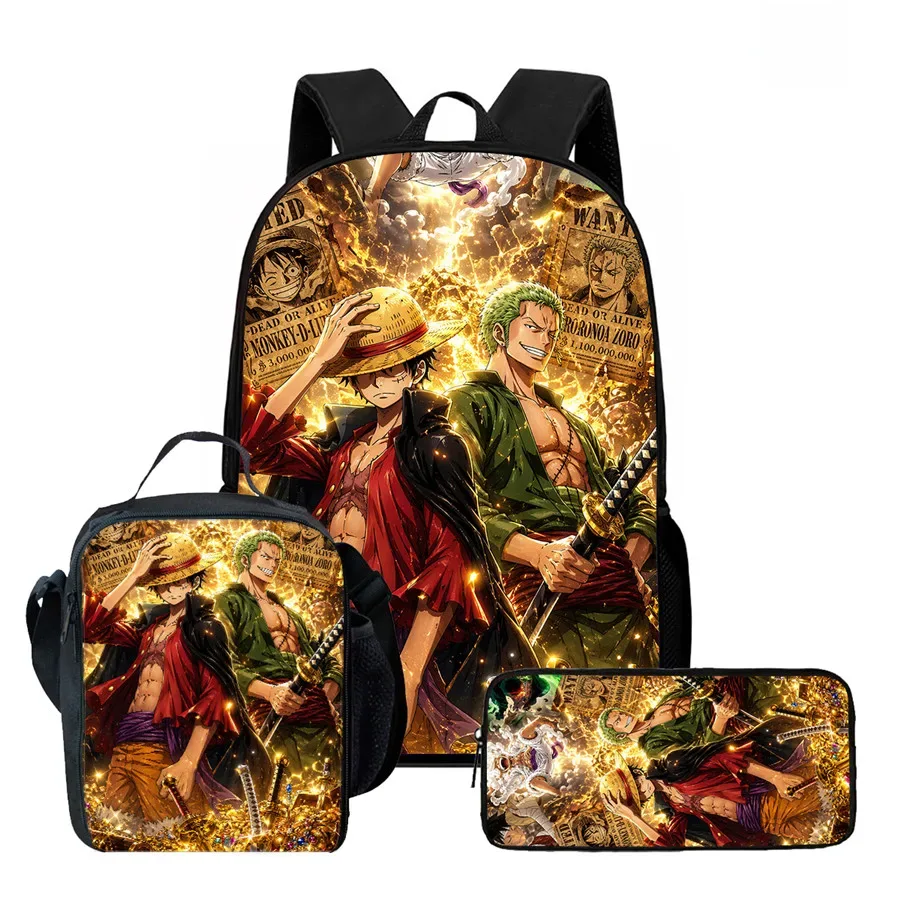 ensemble de sac à dos scolaire 3 pièces 15 pouces avec sac à lunch et trousse à crayons, durable, léger, unisexe, pour garçons et filles de 6 à 10 ans