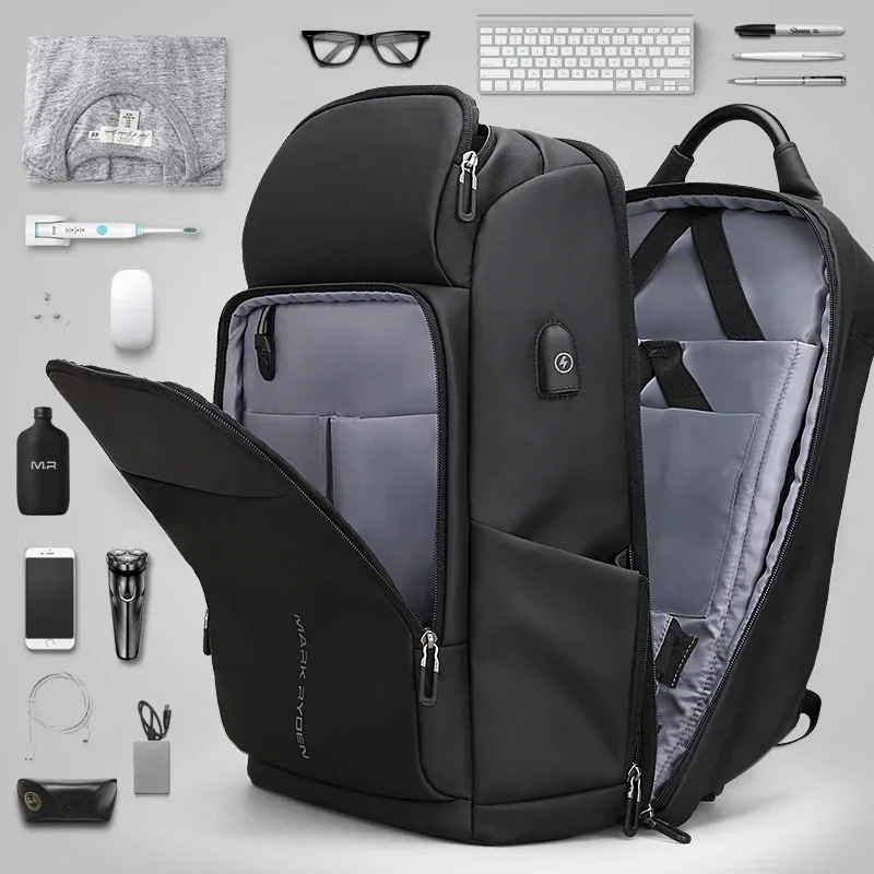 mark ryden 17 pouces pochette d'ordinateur hommes sac à dos multifonction usb charge grande capacité étanche sacs de voyage pour hommes