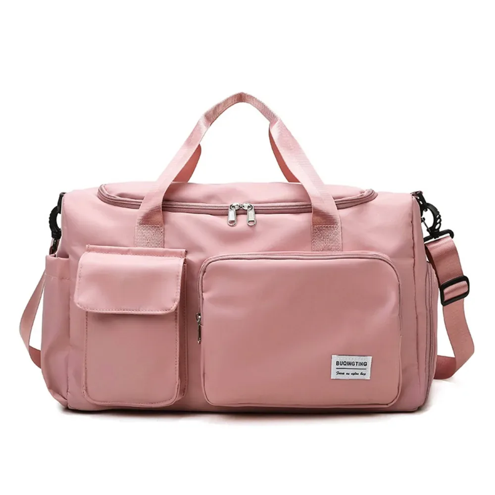 sac de voyage oxford robuste et pliable en nylon avec compartiment à chaussures, couleur unie, grande capacité, sac à main pour affaires