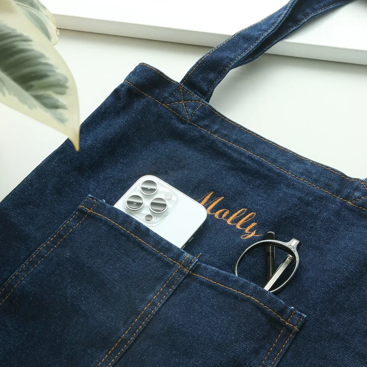 sac fourre-tout personnalisable avec broderie personnalisée, sac en jean pour fille, broderie pour demoiselle d'honneur, sac à bandoulière grande capacité, cadeau personnalisé