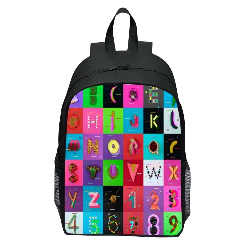 16 pouces sac à dos pour enfants alphabet lore alphabet légende école primaire sac à dos garçons et filles maternelle sac à dos