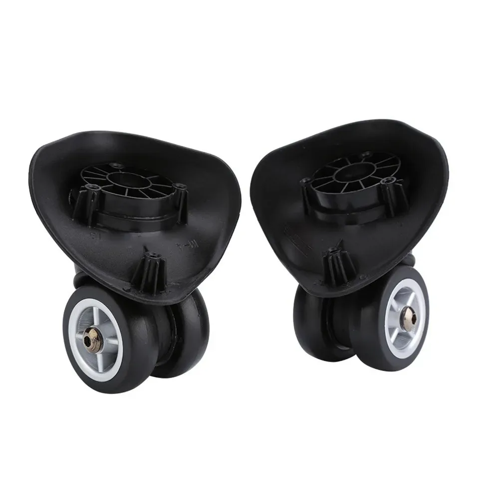 1 paire de roues de bagages durables en pvc, roulettes pivotantes noires de remplacement, roues de chariot de valise, remplacement de bagages