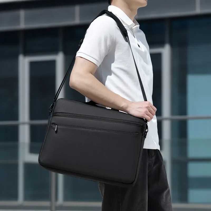 sac pour ordinateur portable 15,6-17,3 pouces, mallette d'affaires, sac à bandoulière pour hommes, bandoulière réglable, adapté aux déplacements quotidiens