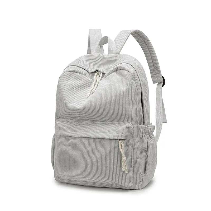 cartable personnalisé 2025 nouvelle mode velours côtelé fermeture éclair lisse nom unique personnalisé grande capacité sac à dos de voyage sac à dos de randonnée