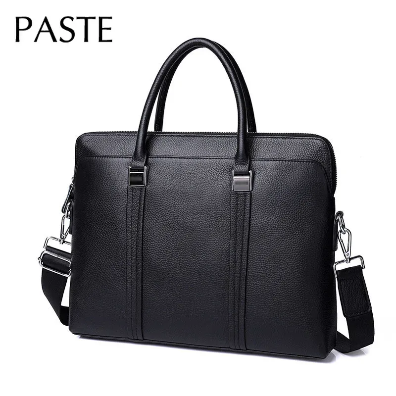 sac messager en cuir de vachette naturel de grande capacité pour hommes, sac à main pour ordinateur portable, étui à bombes pour ordinateur portable, 100% cuir véritable, luxe, 14 en effet