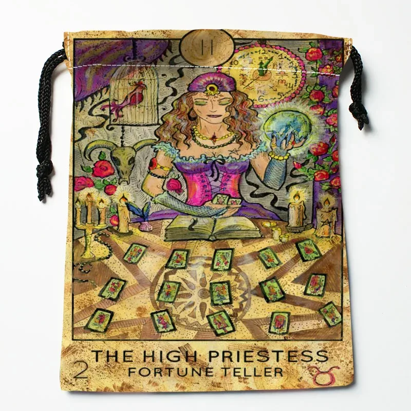 sacs à cordon personnalisés tarot, sacs cadeaux imprimés 18*22cm, pochette de voyage, sac de rangement pour vêtements, sac à main, trousse de maquillage