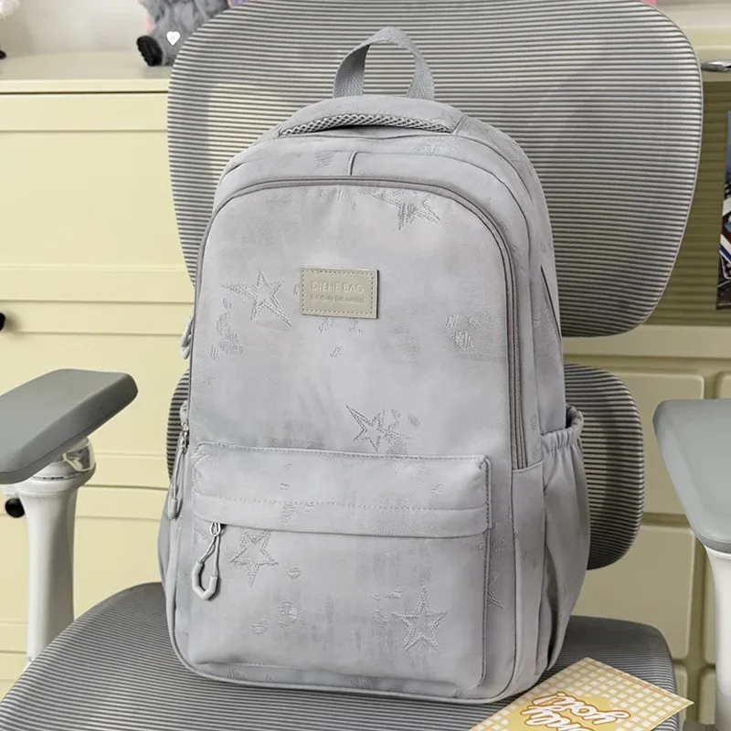 sac à dos de grande capacité pour femmes, multi-poches, sac de voyage décontracté pour femmes, cartable imprimé étoile pour adolescentes, sac à livres