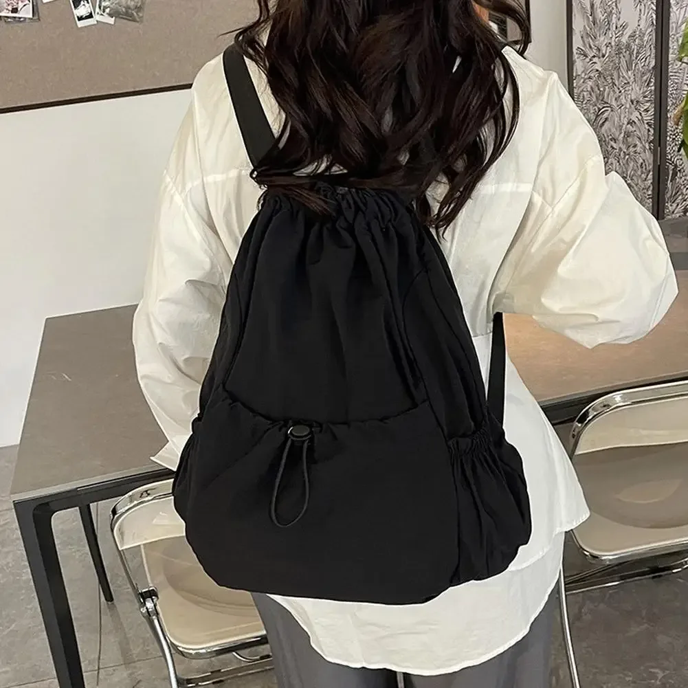 sac à dos léger à cordon de serrage, décontracté, unisexe, pour l'école, le sport, les voyages, grande capacité, imperméable