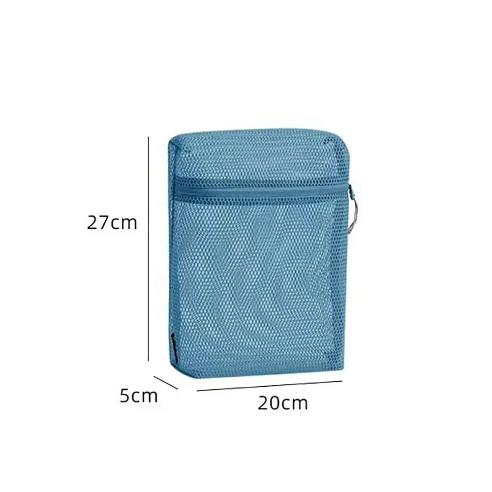 pochette de rangement en nylon décontractée, sac à cosmétiques en maille à main avec fermeture éclair, pochette en maille polyvalente pour femmes