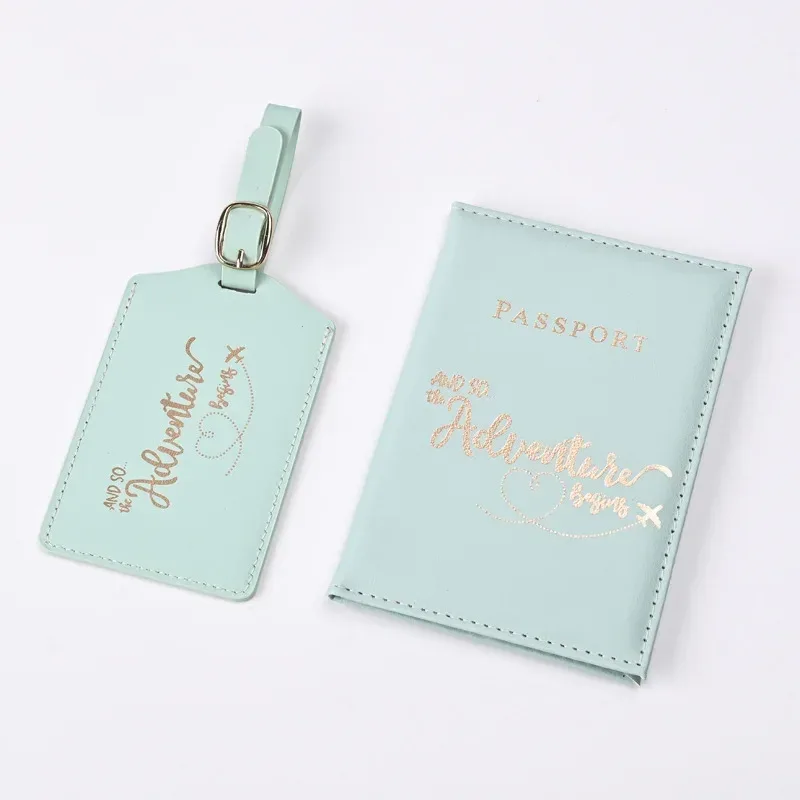 1 ensemble nouveau pu lettre impression porte-passeport étui air billet clip passeport couvre étiquette de bagage id banque porte-carte de crédit sac unisexe