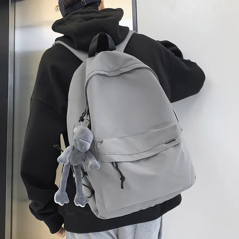 sac à dos pour femmes, couleur unie, grande capacité, décontracté, sac d'école pour étudiants, sac unisexe pour ordinateur portable, nouvelle mode