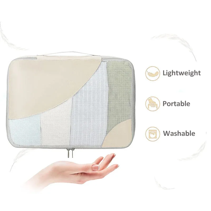 ensemble de 6 cubes de rangement pour vêtements et chaussures, sacs de voyage légers, accessoires de voyage pour valises et bagages