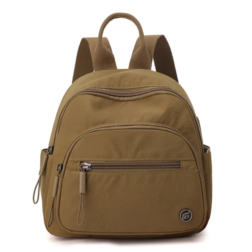 sac à dos décontracté en nylon de couleur unie, léger, à double fermeture éclair, sac à bandoulière de grande capacité, sac à dos de voyage
