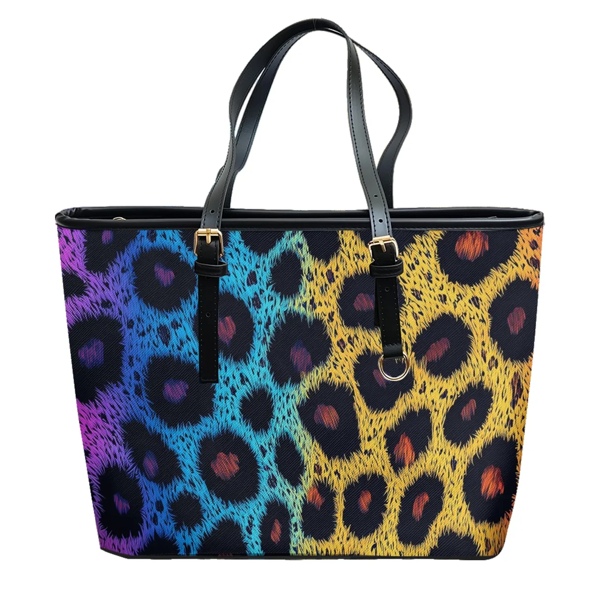 sac à bandoulière en cuir pvc oxford imprimé léopard doré, fourre-tout de voyage léger à fermeture éclair, sac à main de week-end de travail convertible quotidien