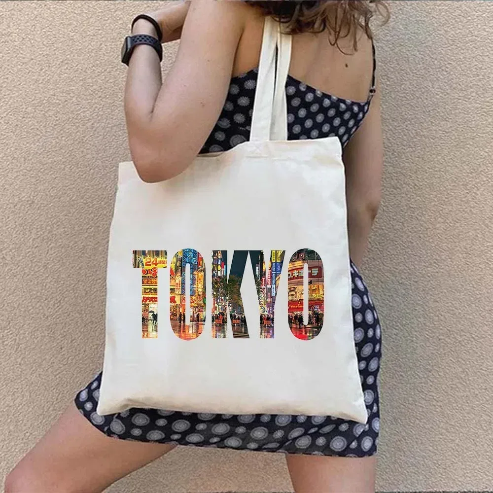 sac fourre-tout en toile à bandoulière pour le shopping, motif maneki neko, chat porte-bonheur japonais mignon, style mont fuji, style japonais, geisha de kyoto, tokyo japon