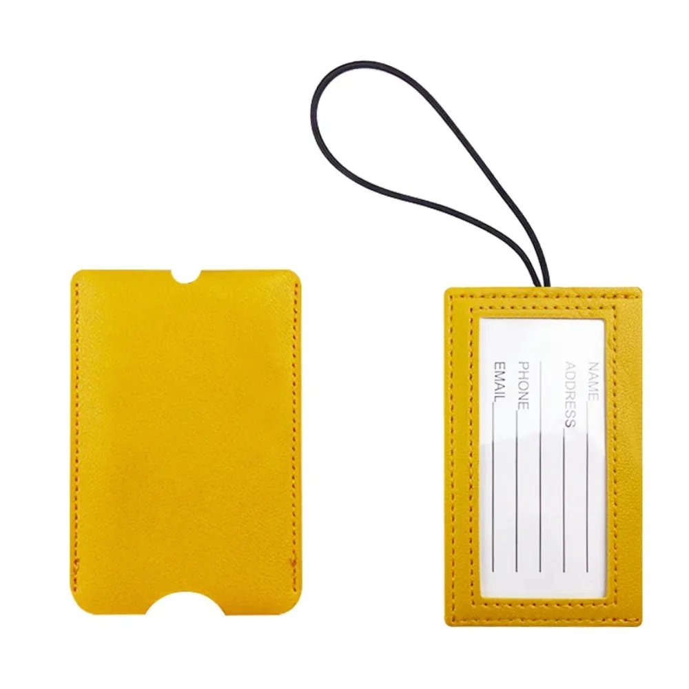 étiquette de bagage en cuir pu, accessoires pour sac à dos, couleur rouge, étiquettes de nom et d'adresse, sangles souples pour étiquettes de bagage, accessoires de voyage
