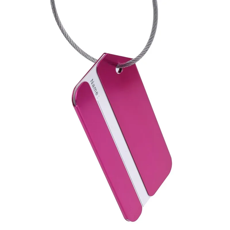 étiquette d'identification de bagage portable de couleur unie pour hommes et femmes, étiquette de nom et d'adresse pour valise, accessoire de marquage de sac anti-perte pour voyage