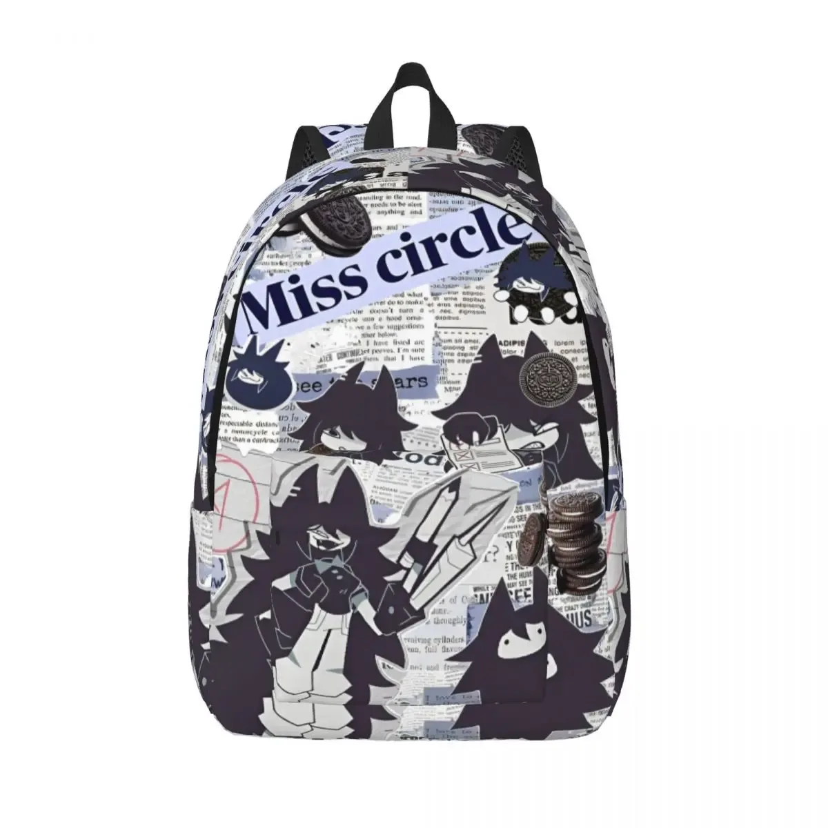 Miss Circle-Sac à dos de dessin animé pour hommes et femmes, sac à dos cool, sac à dos de travail de lycée en plein air, éducation papier fondamental, sac à dos imprimés Initiated