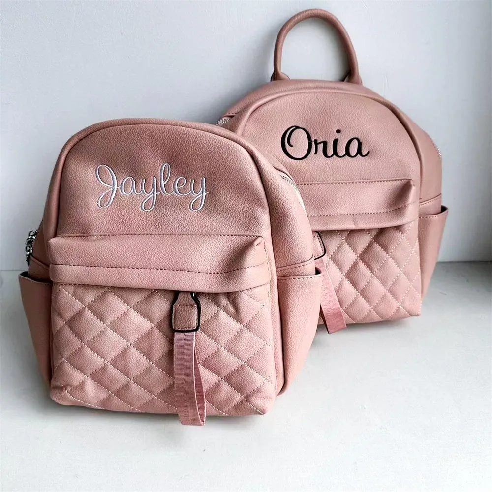 sac à dos en cuir pu avec nom personnalisé pour femme, polyvalent, brodé avec tous les noms, cadeau pour dame, sacs d'extérieur, nouvelle collection